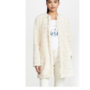 BB Dakota anything for you faux fur coat Ivory, xsmall